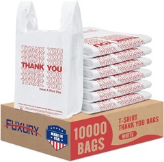 10000 10K Count Thank You Plastic Bags Black Small Business 12″ x 6.5″ x 21″
