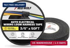 RED WOLF Wire Loom Harness Cloth Tape Electric Self-Adhesive Fabric Tape High Te