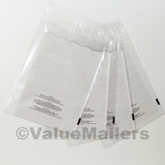 100 11×14 1.5 Mil Bags Resealable Clear Suffocation Warning Poly OPP Cello Bag