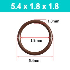 Metric Vitons™ FKM Rubber O-Rings 1.8mm Cross Section 1.8mm-128.6mm ID (Brown)