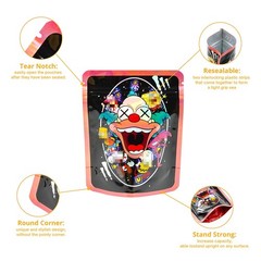 3.5g Mixed Resealable Zip Seal Mylar Bags Smell Proof Food Candy Bags 100pcs