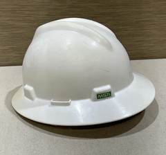 Entergy White V-Gard MSA Full Brim Hard Hat – Medium