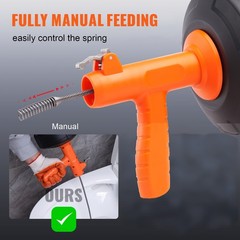 VEVOR 25Ft 1/4″ Plumbing Drain Cleaner Snake Drain Auger Cleaning Clog Remover