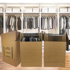 UBMOVE Large Corrugated Wardrobe Moving Boxes (Bundle of 3) 24″ x 24″ x40″