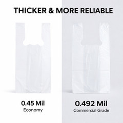 White T-Shirt Carryout Grocery Bags 1/6 Large 21×6.5×11.5 0.492 Mil
