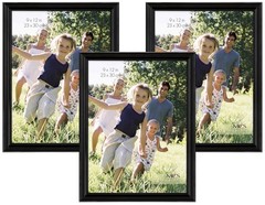MCS 9×12 Inch Traditional Wood Frame, Black (65595) (Pack of 3)