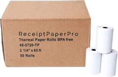 2 1/4” X 65 Ft Thermal Paper Receipt Rolls, Fits Ingenico 3500 5000 Verifone …