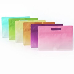 Color Paper Kraft Favor Gift Bags with Zipper Lock Side Gussets and Flat Bottom
