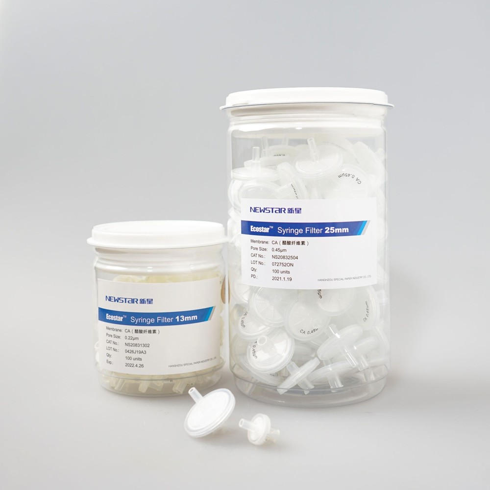 CA Syringe Filter 13mm 0.22um / 0.45um 100 Pcs Lab Aqueous Buffer Media