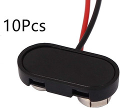 10 Pack T Type 9 V Battery Clip Connector Long Cable Connection Hard Shell Bl…