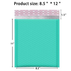 #2 8.5×12 (8.5×11) Poly Bubble Mailer Padded Envelope Teal Color 5-1000 Pieces