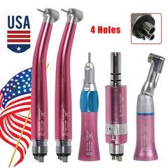 Dental High Low Speed Handpieces 4 Hole Air Turbine Kit NSK Pana Max Style Pink