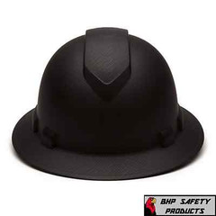 Pyramex HP54117 Ridgeline Graphite Full Brim Black Hard Hat W/4 Pt Ratchet Susp