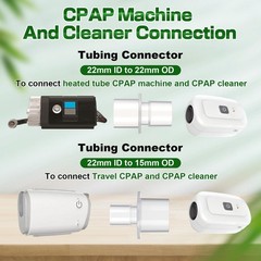 Geiserailie 4 Pack CPAP Hose Adapter, 15mm and 22mm Tubing Diameters Clear