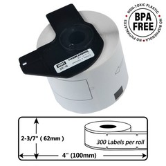 4 Roll Die-Cut Address Labels 2.4” x 3.9” (62 mm x 100 mm) for Brother QL-1050