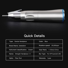 DMXDENT Dental 1：1 Direct Drive Straight Handpiece For Surgical Implant NSK