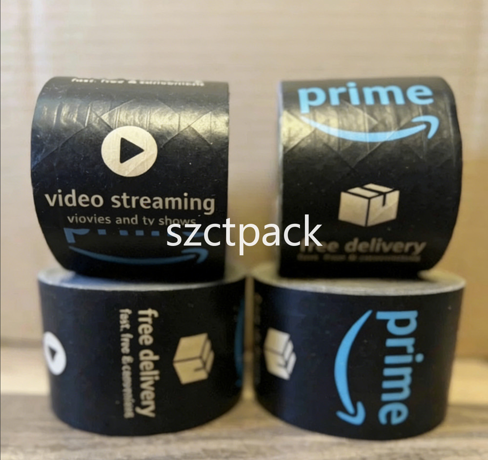 4 ROLLS! 3 Inch X 164 Ft Kraft Tape Amazon Prime Self Adhesive Ships （From USA）