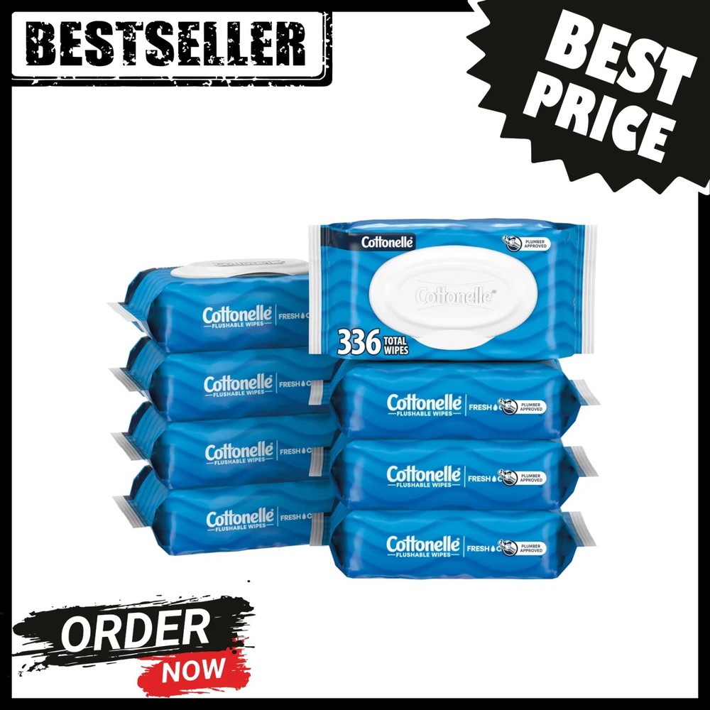 Cottonelle FreshCare Flushable Wet Wipes – 42 Count Flip-Top Moist Toilet Wipes