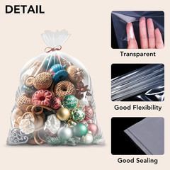 40 x 58 Inches 2 Mil Clear Plastic Storage Bags, Extra Large Flat Plastic Bag…