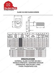 (25) M10-1.5×25 Class 10.9 DIN Hex Flange Bolts & (25) M10-1.5 Flange Lock Nuts