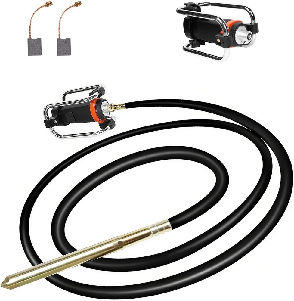 Electric Concrete Vibrator 1500W 14.75 feet Poker to Remove Air Bubbles 16000VPM