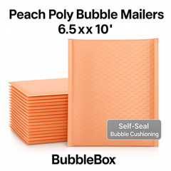 Peach Poly Bubble Mailers 6.5×10 Self-Seal Padded Envelopes | 25–1000 Pack | US