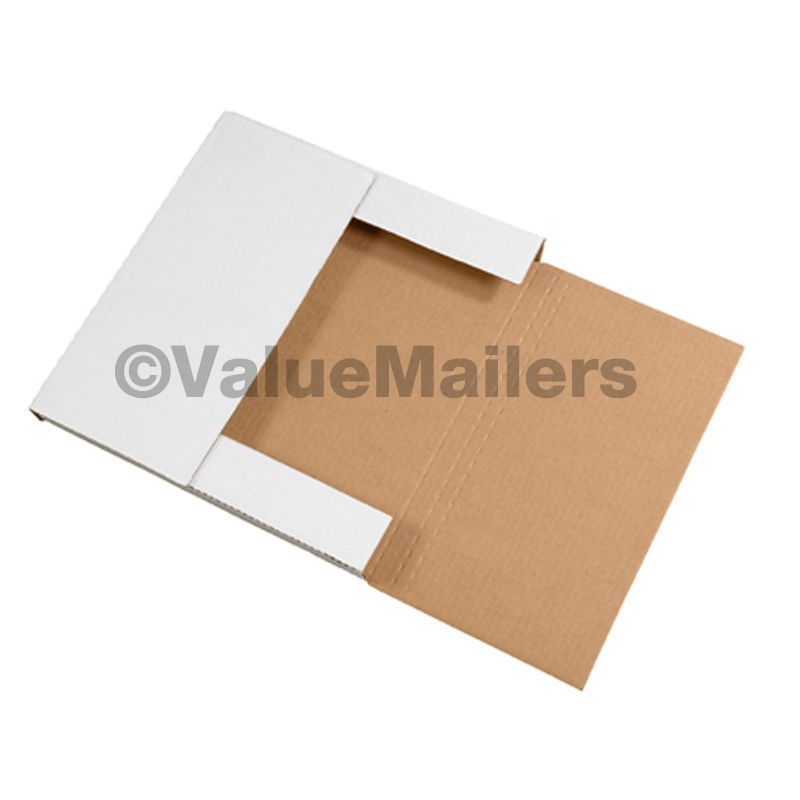 50 – 10 1/4 x 10 1/4 x 1 White Multi Depth Bookfold Mailer Book Box Bookfolds