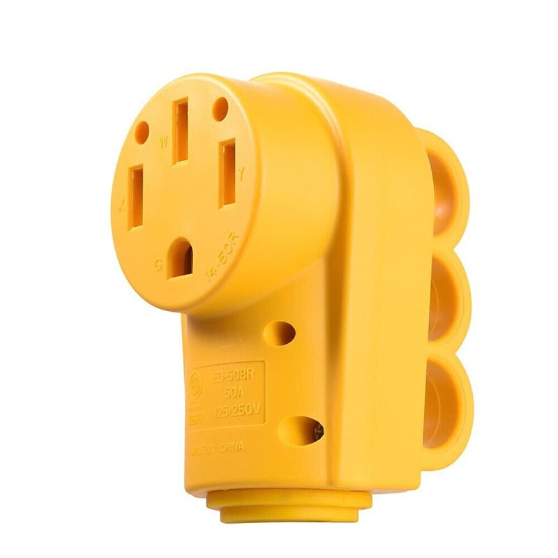 NEMA 14-50R RV Replacement Female Plug, 125/250V 50 Amp with Disconnect Handle