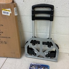 Folding Hand Truck Aluminum Portable Folding Hand Cart 165lbs Capacity Black