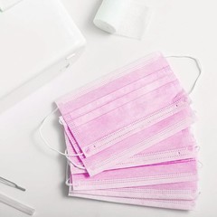 100 Pcs Disposable Face Masks 3-Ply Non Medical Surgical Earloop Cover Pink
