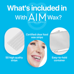 10X Braces Wax, Dental Orthodontic Wax for Braces,Unscented 50 Wax Strips, Clear