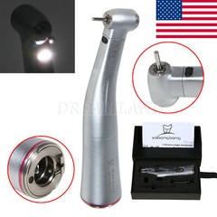 Dental Fiber Optic Light Contra Angle Handpiece 1:1/1:5/20:1 Red Blue Green Ring