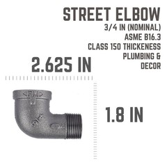BK Products 520-304BG Black Malleable Iron Street Elbow 3/4 FPT in. (Pack of 5)