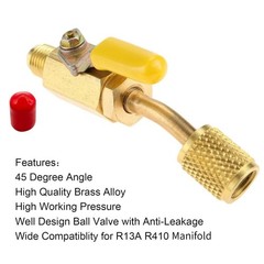 3PCS/Set Brass Air Conditioning HVAC 1/4″ Shut Valve For AC Charging Hoses