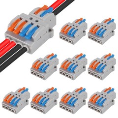 10 Pcs Lever Wire Connectors Quick Wiring Cable Connector Push-in Conductor