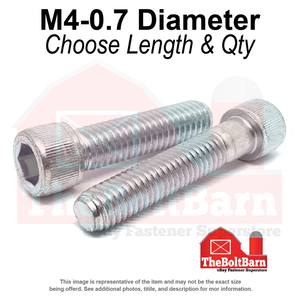 M4-0.7 Class 12.9 Coarse Socket Head Cap Screws Zinc Clear (Choose Length & Qty)