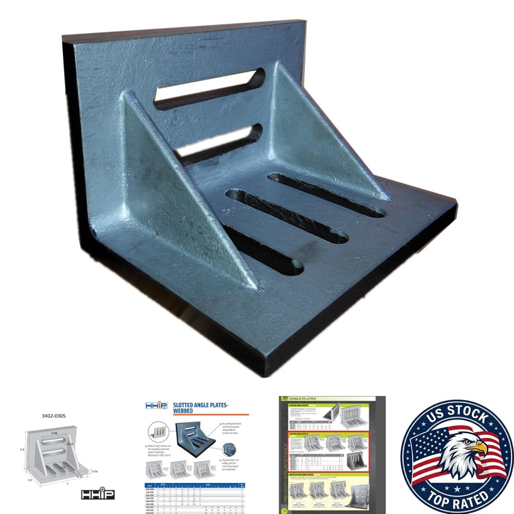 Precision Slotted Angle Plate 7″ x 5-1/2″ x 4-1/2″ in High Tensile Cast Iron