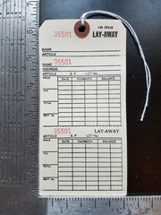 Qty. 50 Layaway Tags 3 Part Reinforced String Merchandise Price Manila Strung