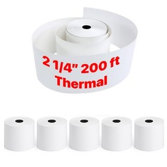Thermal Receipt Paper Rolls [2 1/4″ x 200′] x [5 Rolls] BPA­ Free, 48gsm High…