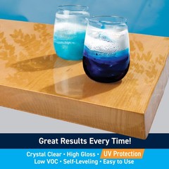 TotalBoat Table Top Epoxy Resin Kit – 1 Gallon Crystal 1-Gallon Kit, Clear