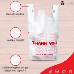 Thank You T Shirt Plastic Bags (1000/Case), 1/6 Barrel – Shopping Bags