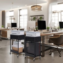 Kokorona Computer Tower Stand with Drawer Mobile PC Tower Stand for Under Desk