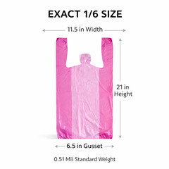 Purple T-Shirt Plastic Grocery Carryout Bags 1/6 Large 21×6.5×11.5 0.51 Mil