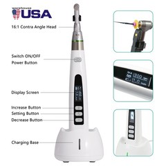 Dental Cordless LED Endo Motor 16:1 Contra Angle/Apex Locator Root Canal Finder