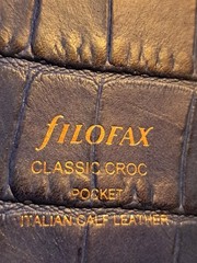Filofax Pocket Classic Croc Organiser Planner Diary Indigo Leather w 2026 Refill