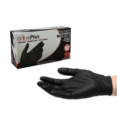 GlovePlus Powder-Free Black Nitrile Gloves (SMALL) – Box of 100ct