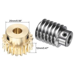 Worm Gear Set 1.5 Module 20:1 Reduction Rate(Gear-10mm Bore, Rod 10mm Bore)