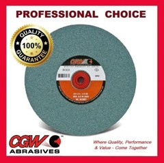 8″ x 1″ x 1-1/4-1/2″ CGW Bench or Pedestal Grinding Wheel Green Silicon Carbide