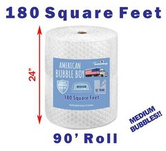 24″ Medium (5/16) American Bubble Boy Bubble Wrap – 180 Square feet