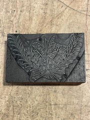 Printing Letterpress Print Block Vintage Flower Bouquet W/ Bow & Branches (3581)